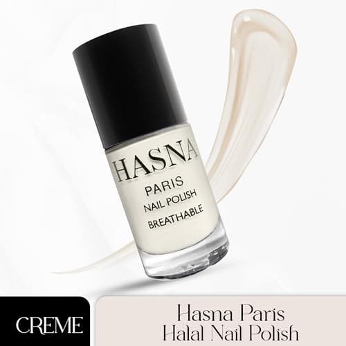 Hasna Paris - Vernis à Ongles Halal - Éco-Responsable - Brillance et Longue Tenue - Facile à Appliquer - 6ml (CREME)
