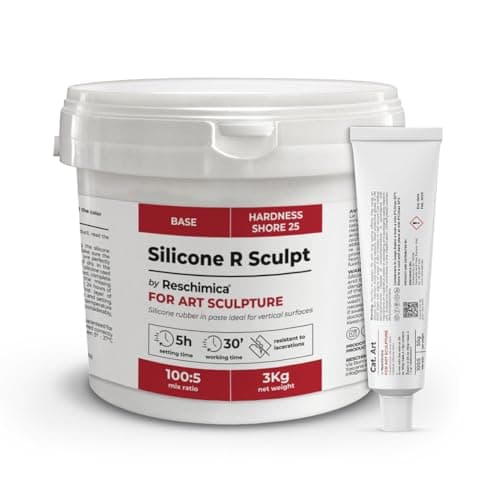 Caoutchouc de Silicone pour sculpteurs R Sculpt, à Deux Composants et Facile à Utiliser, Copie Tous Les détails Fins et est Compatible avec Les résines, Le plâtre, Le béton et d'autre (3 kg)