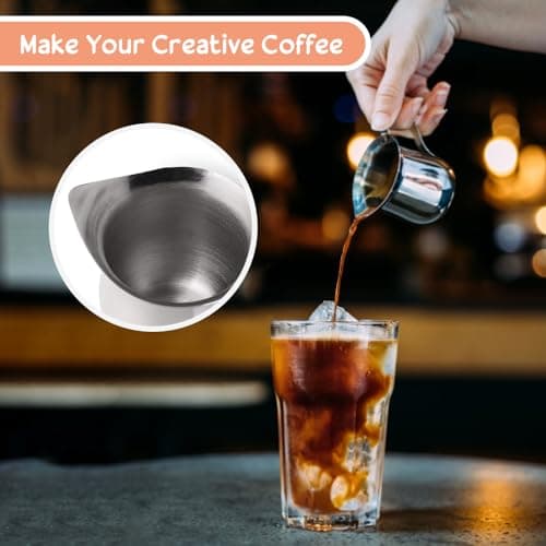 SIYINGSAERY 6 PCS 90ml Pichet à Lait en Acier Inoxydable Pichet Inox Mousse de Lait Pichet Inox Cafe Petite Cruche de Lait Mini Pichet Crémier Mini Pot à Lait Inox Tasse à Sauce Acier pour Sauce Lait