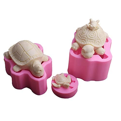Egurs Moule en silicone en forme de tortue 3D pour fondant, muffin, chocolat, bonbons, savon, décoration