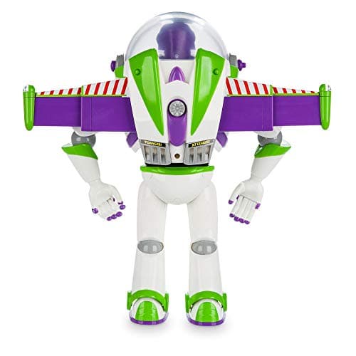 Disney Store Figurine Buzz l'Éclair Interactive parlante Toy Story, 30 cm / 11", inclut Plus de 10 répliques en Anglais, interagit avec d'autres Figurines et Jouets, lumières Laser, 3 Ans et Plus.