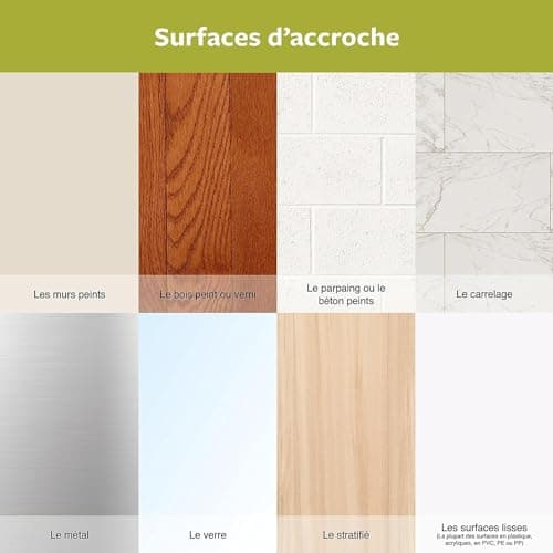 Command Languettes Accroches Tableaux Moyen Modèle, 4 x 2 Languettes, 7,2 kg, Blanc - Fixation sans Dommage