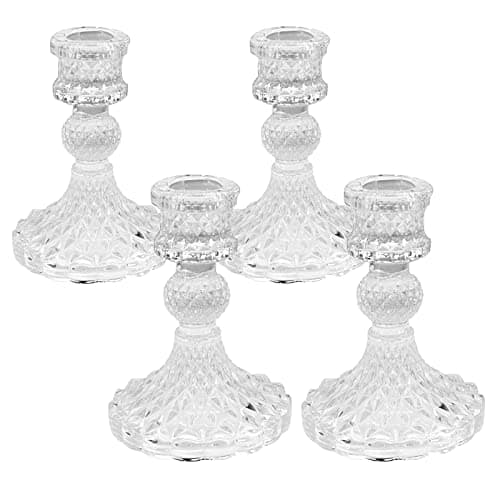 Lot de 4 bougeoirs en verre pour mariage, maison, fête, décoration