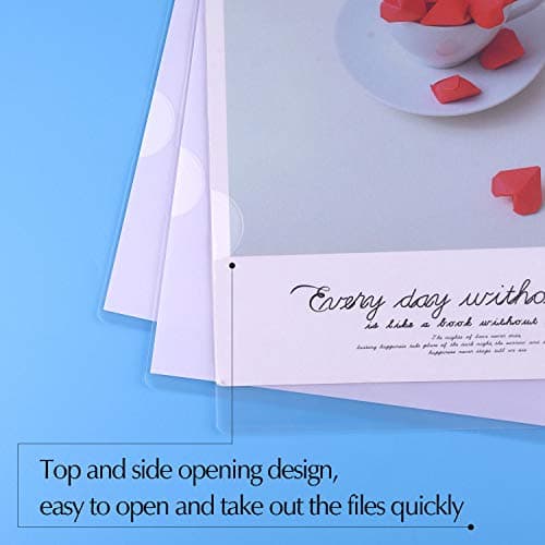 FEPITO 25 Pcs A4 Cut Flush Folders Couverture De Fichier Transparent En Plastique