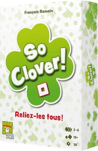 Asmodee - So Clover! Jeu d Association d'Idées - Jeu de Réflexion pour Adultes et Enfants dès 10 Ans - Reliez-Les Tous! - Jeu Société Coopératif - 3-6 Joueurs -30 Min- en Français - Repos Production