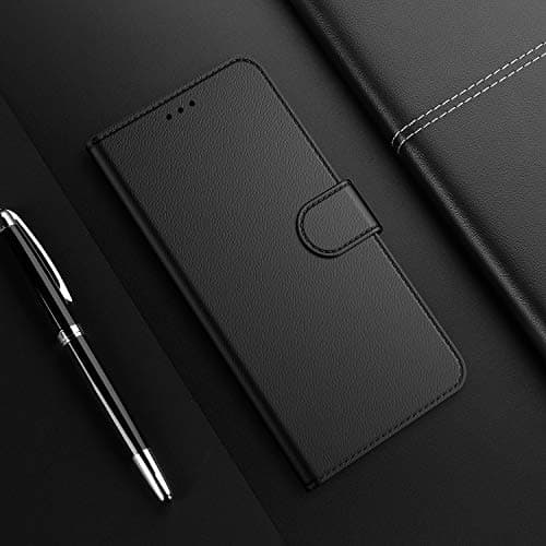 Tenphone Coque pour iPhone SE 2022 5G/SE 2020/6/6S/7/8, Pochette Housse de Protection Etui à Rabat Premium en Cuir PU [Fermeture Magnétique] Compatible avec (iPhone 6/7/8/SE (4,7"), Noir)