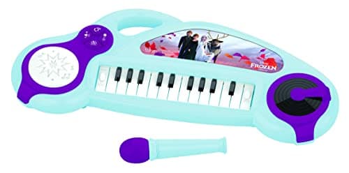 Lexibook Reine des neiges Piano électronique pour Enfants avec Effets Lumineux, Microphone, Batterie, Haut-Parleur intégré, mélodies de démonstration, Lecteur DJ, Mauve, K704FZ, Violet/Bleu