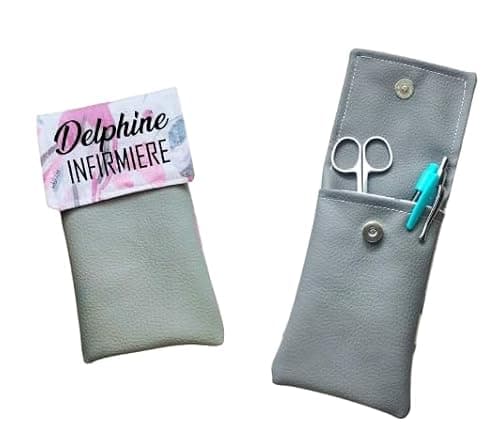 pochette d'infirmière pour poche blouse aimantée prénom personnalisé stylo et ciseaux soignant docteur médecin cadeau Sage Femme Ash Aide-soignante