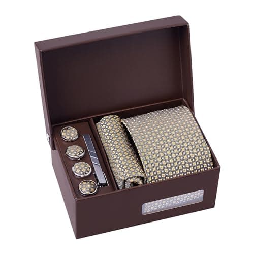 BRERA 67 - coffret cadeau homme 5 pièces cravate, mouchoir de poche costume homme, pince à cravate, couvre boutons et bouton de manchette personnalisé, cadeau homme original mariage