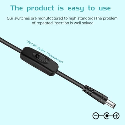 Alimentation Switch 12V Adaptateur 12V 2A Compatible avec Seagate Freeagent Goflex WD Western Digital My Book Essential HDD Disque Dur Externe numérique WD My Cloud Cordon d’Alimentation