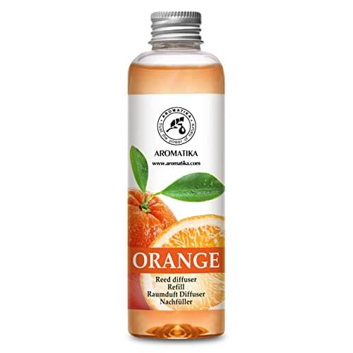 Recharge Diffuseur de Parfum 200ml - Arôme Orange - À L'Huile D'Orange Essentielle Naturelle - Fragrance Fraîche et Durable
