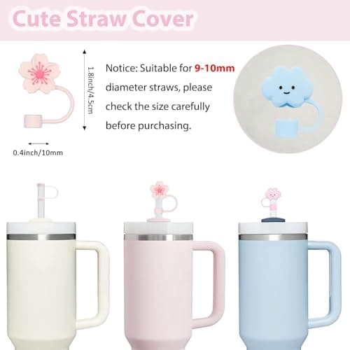 Frundoo Stanley Cup Accessoires Set Comprend 7 Couvercles en Paille en Silicone, 2 Bouchons de Paille, 2 Bouchons Ronds, 1 Couvercle en Silicone pour Tasses Stanley 1,2 l et 850 ml (Tasse Non Incluse)