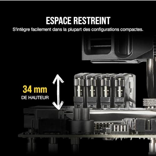 Corsair Vengeance LPX DDR4 RAM 32Go (2x16Go) Jusqu'à 3200MHz CL16 Intel XMP 2.0 Mémoire d'ordinateur - Noir (CMK32GX4M2E3200C16)