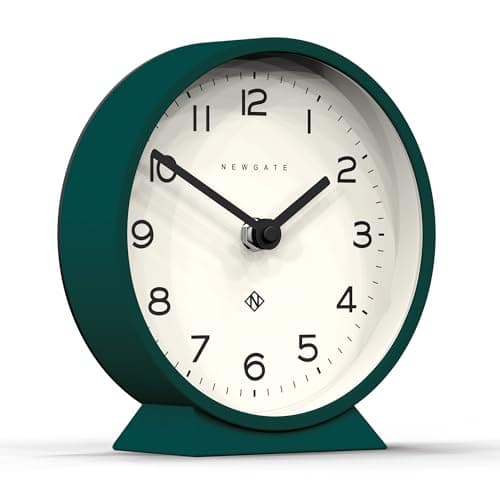 NEWGATE® M Mantel Silent Sweep Horloge de cheminée - 'No Tick' - Une Horloge de cheminée Moderne - Petite Horloge - Horloges pour Le Salon - Horloge de Bureau - Pendules de cheminée - Vert Éden