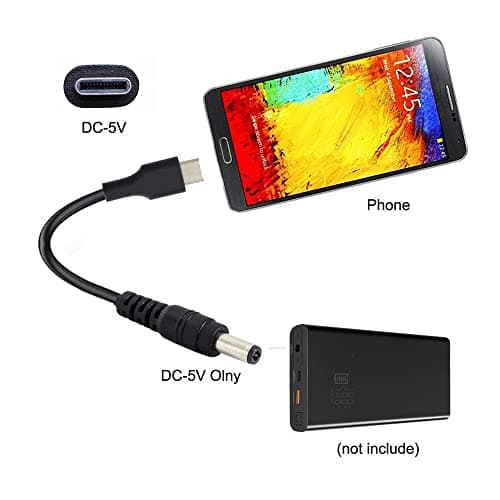 Xiwai Câble de charge USB 3.1 Type C USB-C vers DC 5,5 2,5 mm 20 cm