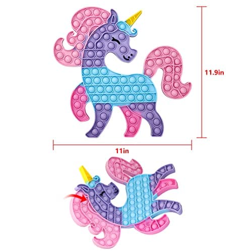 OCACA Jumbo Pop It Fidget Toys, Big Size Squeeze Toys Push Bubble Sensory Toys pour soulager Le Stress et l'anxiété pour Les Besoins éducatifs spéciaux, Enfants et Adultes, Grande Licorne