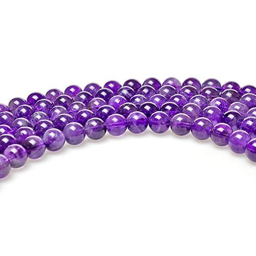 MJDCB 4mm 85 pièces Améthyste Perle Pierre Naturelle Ronde en Vrac Perles Semi Precieuse pour Fabrication de Bijoux de Bracelets et de Colliers