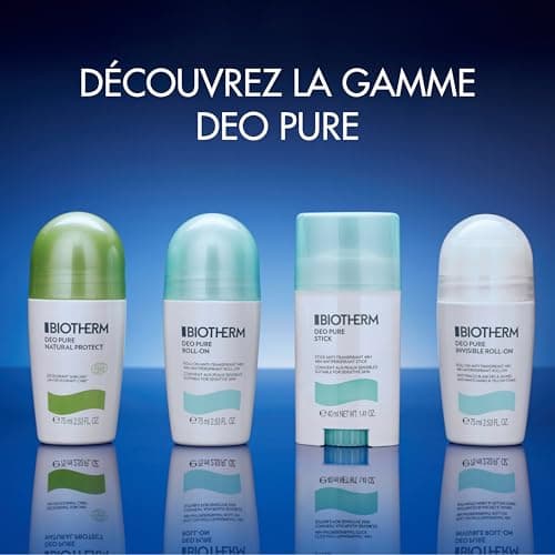 BIOTHERM - Deo Pure Natural Protect - Déodorant Roll-On - Enrichi en Aloe Vera - Anti-Transpirant 24H - Pour une Sensation de Fraîcheur et de Confort - 75 ml