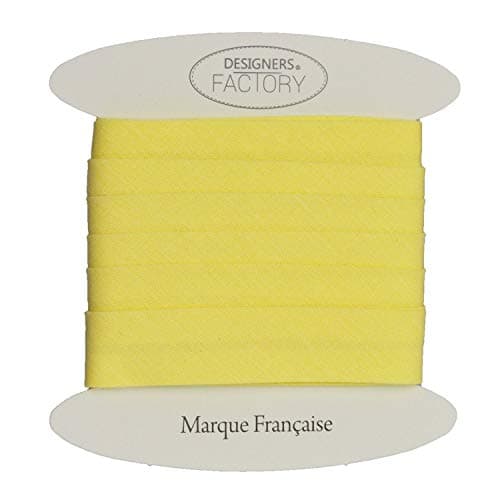 Biais Coton uni - Plus de 20 Coloris Disponibles - Certifié Oeko tex - Biais de Couture à Coudre au Bord de Votre Tissu pour de Jolies Finitions (par 5 mètres, Jaune)