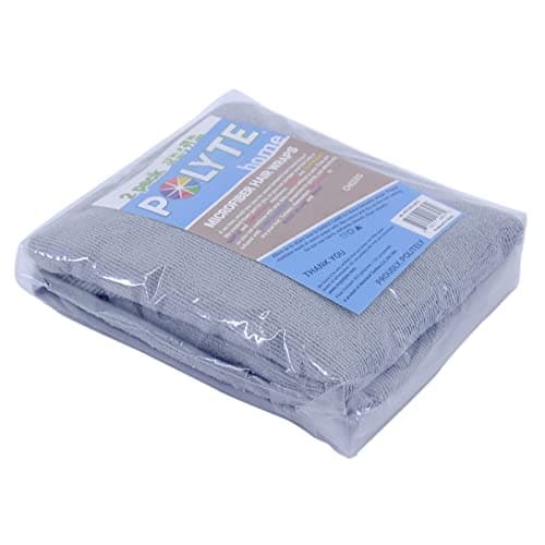 Polyte - 2 Serviettes Turban en Microfibres - séchage des Cheveux - Gris - 31 x 71 cm