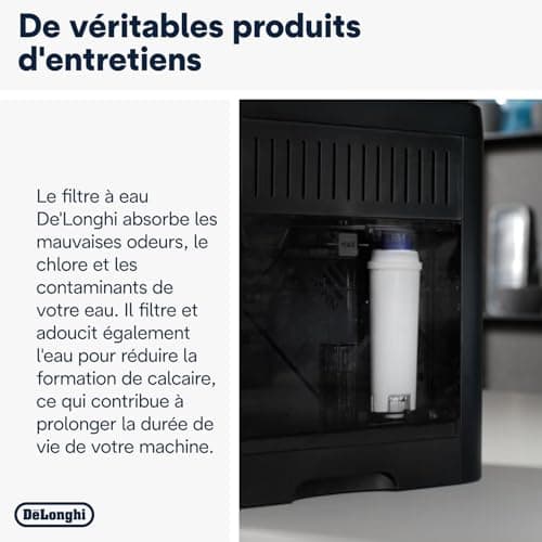 De'Longhi Cartouche Filtrante DLSC002, Filtre a Eau Machine a Café, Blanc