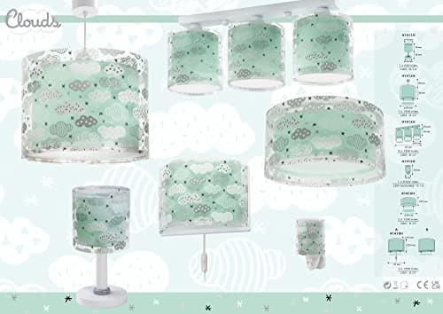 Dalber lampe suspension enfant Clouds Nuages Vert