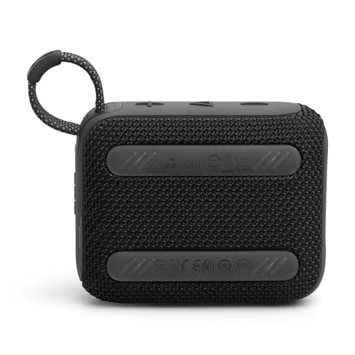 JBL GO 4, Enceinte Bluetooth ultra-portable, son JBL Pro, basses percutantes, 7 heures d'autonomie, fonction Playtime Boost, résistante à l'eau et à la poussière IP67, en noir