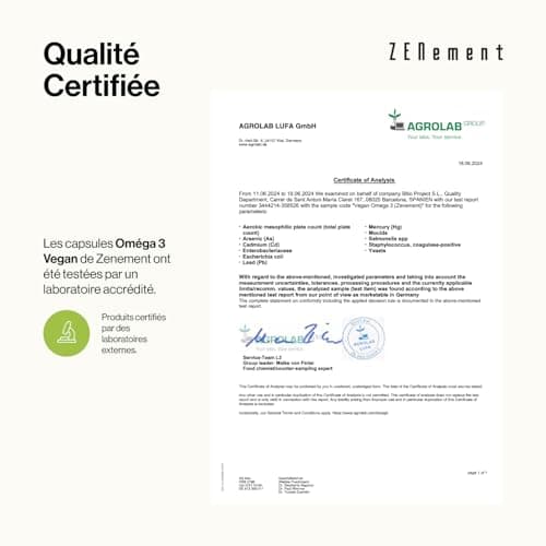 Oméga 3 Végan 80% DHA - à partir d'Huile d'Algues - 900 mg de DHA par Dose Quotidienne (2 gélules) - sous forme de Triglycérides - 90 Softgels