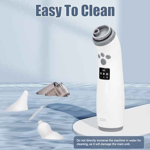 Mouche Bebe Electrique, Mouche Bebe Rechargeable avec 3 niveaux d'aspiration et 2 silicone doux, Aspirateur Nez Bebe avec de la musique pour les nouveau-nés et les tout-petits,Gris