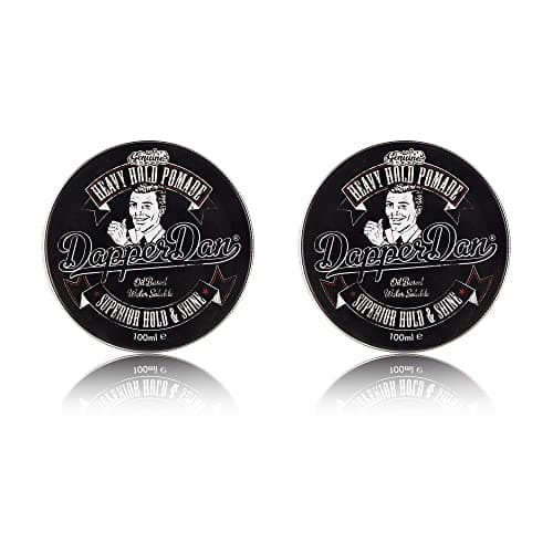 Dapper Dan Superior Heavy Hold Pomade Duo 2 x 100ml | Extra Strong Hold and High Shine Pomade for Slick Back and Pompadour Styles. Oil-Based with Liquorice and Vanilla.