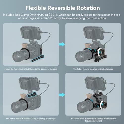 SMALLRIG Mini Follow Focus Zoom Control pour Appareils Photo Reflex Numériques/sans Miroir, Compatible avec Différentes Tailles d'Objectif - 3010C