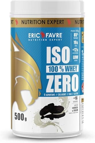 ISO WHEY ZERO 100% Pure Whey Protéine Isolate Savoureuse, Prise de Masse Musculaire - Assimilable Rapidement - Laboratoire Eric Favre - 500g Cookies & Cream