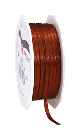 C.E. Pattberg SATIN canelle (marron), Rouleau de 50 m de Ruban Satinée pour Emballage Cadeau, Largeur 3 mm, Accessoire de Décoration et Bricolage, Ruban Décoratif pour Présents, en Toute Occasion