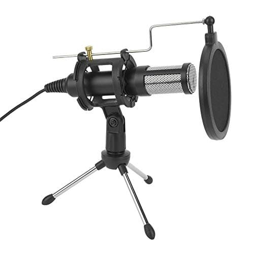 Bewinner1 Kit de Microphone à condensateur Professionnel, Microphone à Prise USB avec trépied Pliable, Micro omnidirectionnel Rotatif à 270 degrés, pour la vidéoconférence de Chant
