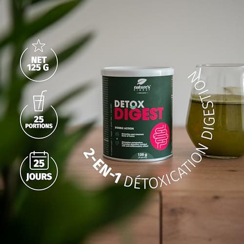 Nature's Finest Detox Digest | Formule 2 en 1 pour une meilleure digestion et un corps purifié | Triple pouvoir détoxifiant du chardon-Marie, de l'extrait d'artichaut et de la chlorella