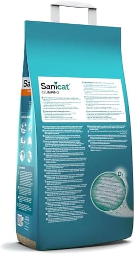 Sanicat Litière agglomérante parfum vanille et mandarine Composée de minéraux naturels avec contrôle des odeurs garanti Retient l’humidité et facilite le nettoyage Format 8L