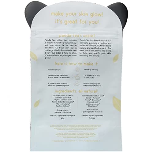 Panda Tea - Fresh Skin - thé bio - 28 sachets coton cousus main