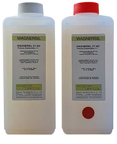Wagnersil 21 No (2 kg) Silicone de duplication de qualité supérieure, rapport de mélange 1:1, caoutchouc de silicone, pour la fabrication de moules en silicone avec résine époxy, plâtre, cire, etc