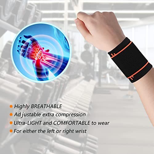 SOLO ACTFIT Support de Poignet, Elastique Compression Poignet pour Tennis, Golf, Gym, Sport et Fitness - Bandage De Soutien pour Homme Et Femme - Taille Unique Réglable