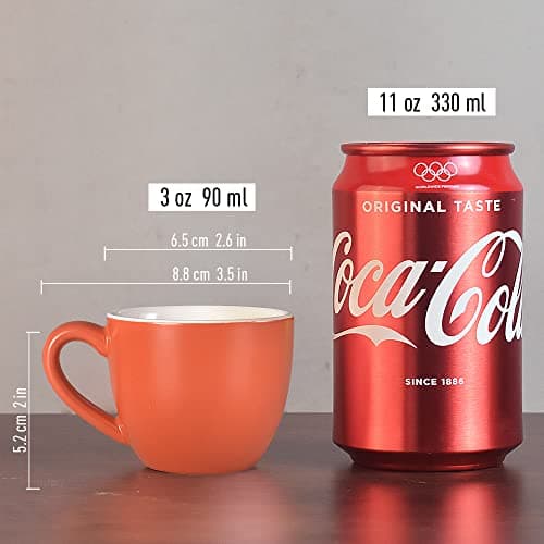 homEdge Mini tasse à expresso Procelain - 90 ml - Demitasse - Pour expresso, thé - Orange