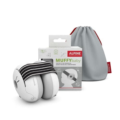 Alpine Muffy Baby Casque Anti Bruit Bébé : Protection Auditive Pour Bébés et Tout-Petits Jusqu'à 36 Mois - Certifié CE - Améliore le Sommeil Pendant les Déplacements - Réglable et Confortable - Noir