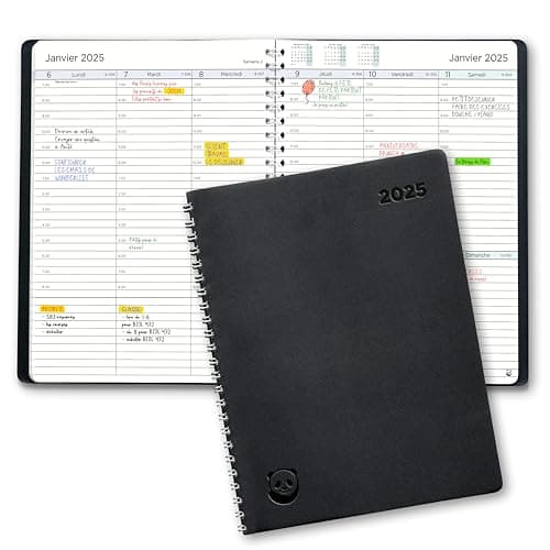Agenda 2025 par Smart Panda – A5 Agenda Semainier - la Simplicité Inspire la Productivité - Couverture Souple, Intervalles de 30 minutes - Planner avec Notes – en Français