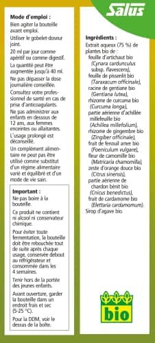 Salus Gallexier Bio - Complément Alimentaire Liquide à Base de Pissenlit et d'Artichaut et 12 Extraits Végétaux - Facilite la Digestion et le Bon Fonctionnement du Foie et de l'Estomac - 250 ml