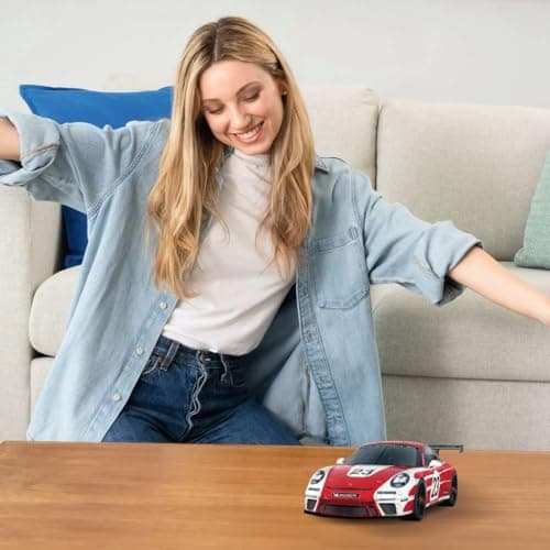 Ravensburger - Puzzle 3D Véhicules - Porsche 911 GT3 Cup Salzburg avec grille de construction - A partir de 10 ans - 108 pièces numérotées à assembler sans colle - Accessoire de finition inclus-11558