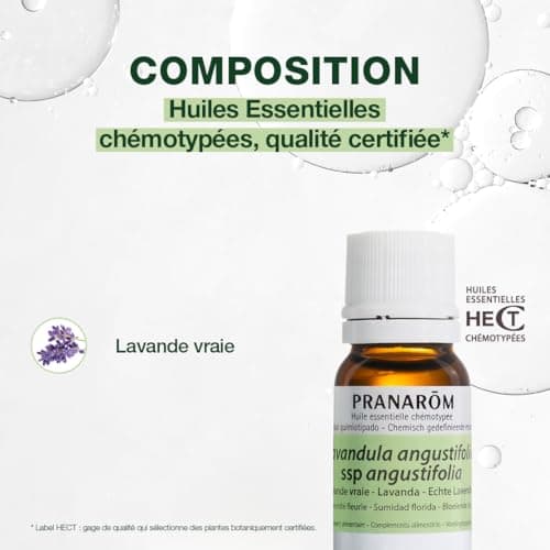 PRANARÔM - Lavande Vraie - Huile Essentielle Chémotypée - Sommeil et Stress - 100% Pure Et Naturelle - HECT - 10 ml