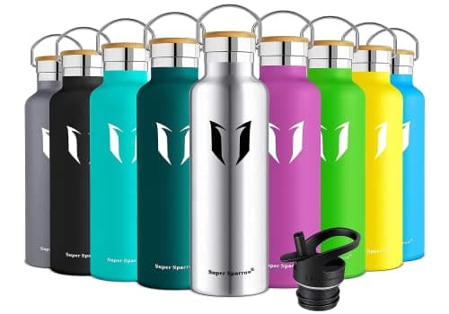 Super Sparrow Gourde Isotherme - Bouteille Isotherme - 1000ml - Gourde Inox Bouche Standard - Gourde Sport Étanche - Gourde Enfant sans BPA, pour Sport, Gym, Voyage
