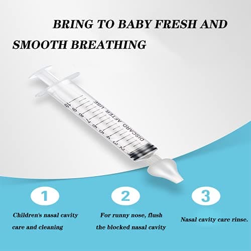 2Pcs Irrigateur Nasal,10ml Mouche-Bébé Professionnelle pour Irrigateur Nasal Nettoyant, Réutilisable, Sûr et Confortable
