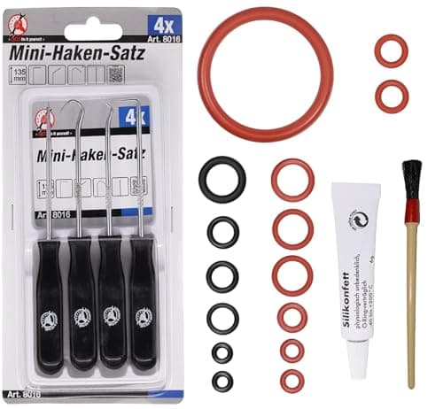 Kit de joints toriques pour bec d'écoulement - Valve à vapeur - Groupe d'infusion - Tampon - Compatible avec Phillips Saeco Spidem Gaggia RI EP HD SM SUP Set 19 + tube 6 g + pinceau + jeu de crochets