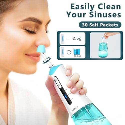 I-THERA-U Kit Lavage de Nez - Sans Fil Lavage de Nez Douche Nasale Seringue Nasale Adulte Nettoyage Nez Kit d'Irrigation Nasale Douche Nasale Sinus Rinse