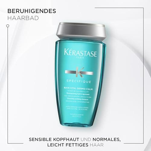 KÉRASTASE Spécifique - Bain Vital Dermo-Calm - Shampoing Doux Hydra-Apaisant - Protège & Apaise - Huile de Calophyllum - Cuir Chevelu Sensible & Cheveux Mixtes - 250 ml